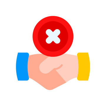 No Deal Icon Flat Color Style