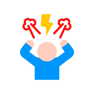Anger Icon Flat Color Style