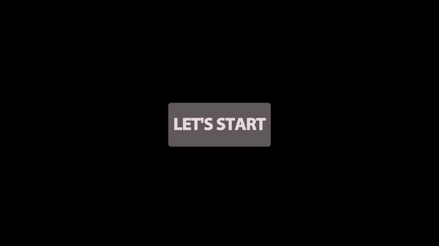Let's  Started CTA Text Animation on Red Button with Arrow Cursor Click on Transparent Background for Website, App, Game.

