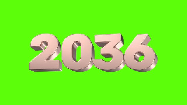 Rose Gold Number 2036 Green Background