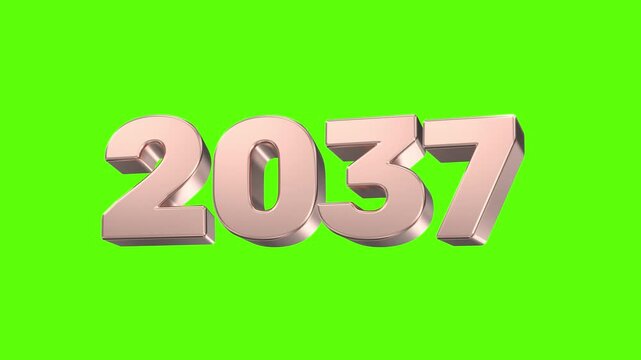 Rose Gold Number 2037 Green Background