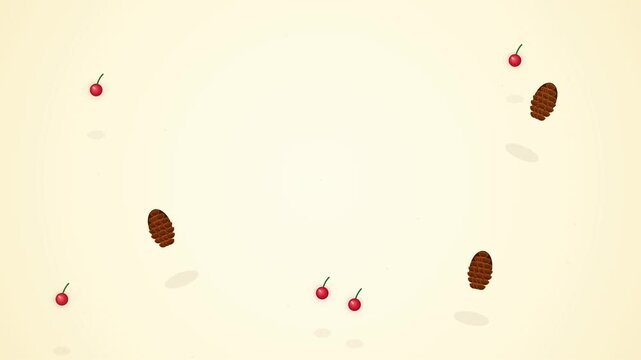 Pinecones and Cherries Minimalist Background Animation