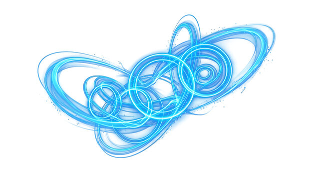 Blue glowing magic circle effect isolated on transparent background
