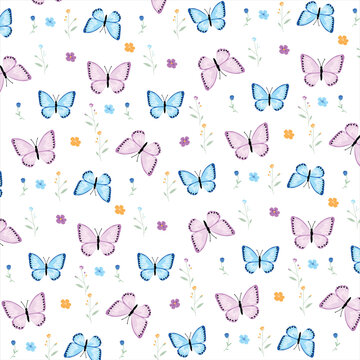 butterfly all over pattern print illustrations design