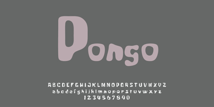 Pongo is a playful and quirky display font with rounded, organic letterforms and a fun cartoonish personality. Perfect for logos, packaging, posters, children&rsquo;s designs, branding, and other creative 