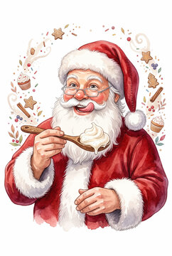  Santa Tasting Whipped Cream.svg