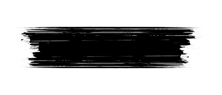 Compact Straight Horizontal Paint Brush Stroke Isolated Grunge Ink Splat Graphic Icon
