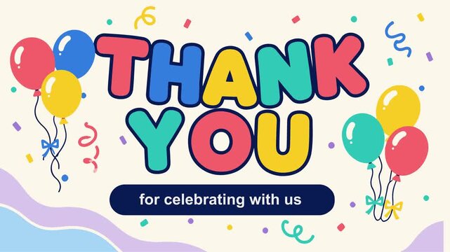 A cheerful, colorful, and playful animation slide designed for kids' birthday parties, baby showers, or festive gatherings.