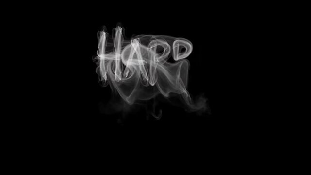 Ethereal white smoke gracefully swirls and animates on a stark black background, gradually forming the festive greeting 'HAPPY HALLOWEEN' in a ghostly, flowing script, perfect for holiday intros