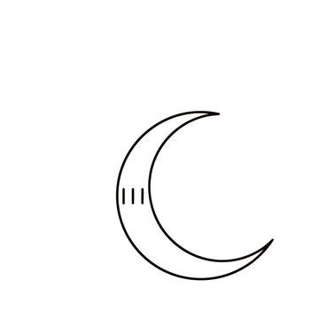 Crescent moon with three lines