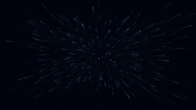 Abstract blue light speed warp effect, futuristic digital tunnel background, hyperspace travel motion