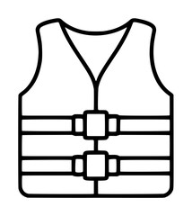 Naklejka premium Professional life vest vector icon showcasing a safety flotation device with secure buckles and straps, ideal for maritime emergency, boating, sailing, and water rescue themed graphic illustrations.
