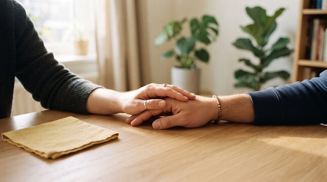 M&atilde;os de duas pessoas formando gesto de apoio sobre superf&iacute;cie amarela, representando empatia, conex&atilde;o, acolhimento e preven&ccedil;&atilde;o durante campanha Setembro Amarelo