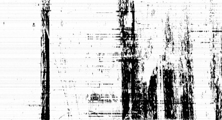 Fototapeta premium Black and white abstract glitch background with linear noise and digital artifact texture