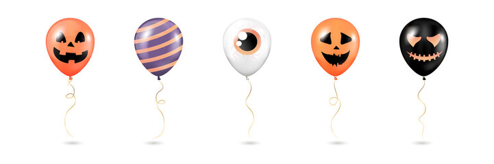 Halloween party decorations with balloons transparent background © MSTSAKHINA