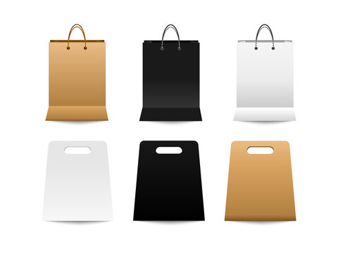Shopping bags in various colors and designs transparent background