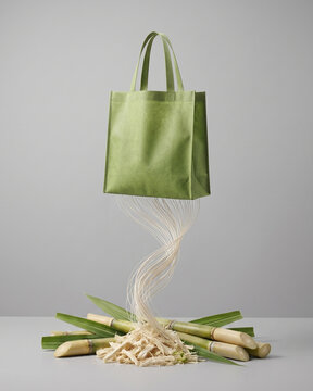 Sustainable Shopping Bag Made from Sugarcane Bagasse.