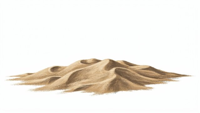 Sand dune isolated on white background