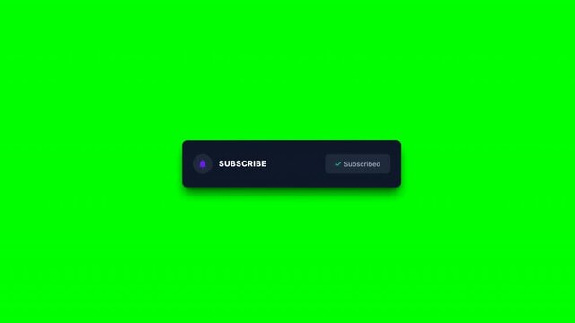Animated subscribe button pop up alert on green screen
