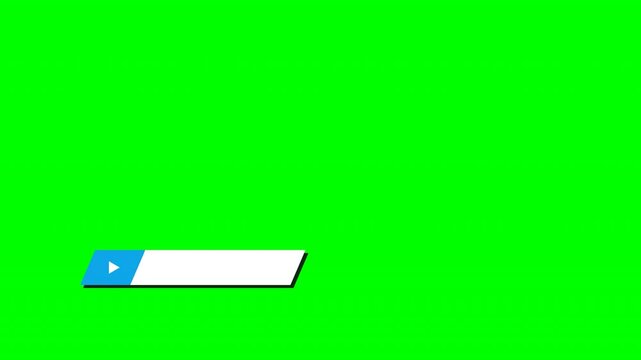 Geometric youtube angular lower third play button on green screen