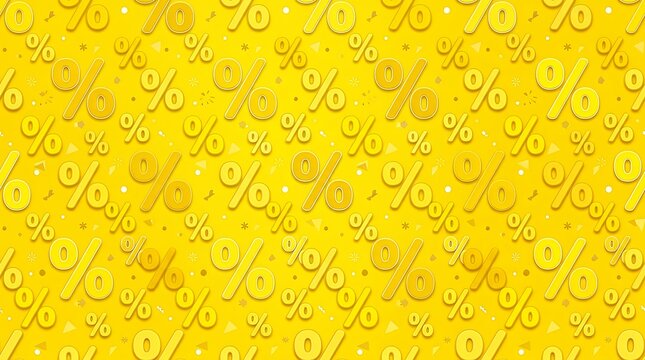 Vibrant Yellow Percent Symbol Pattern Texture Suitable for Promotional Sale Banner Background Design percent sign symbol texture sale banner background yellow pattern discount promotion retail