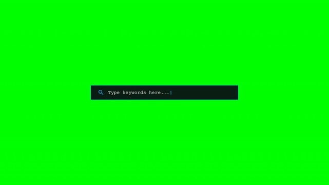 Search box input auto keyboard typing on green screen