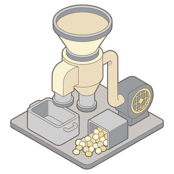 Industrial popcorn processing machine producing snacks