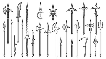 Naklejka premium Collection of Historical Medieval Weapons