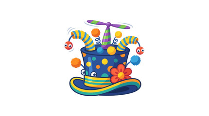 Naklejka premium Colorful Cartoon Toy Helicopter with Decorations.