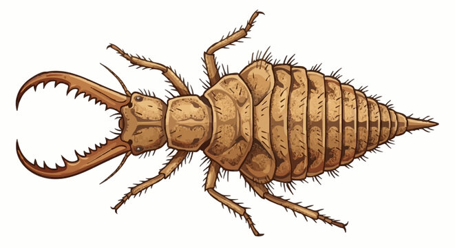 Antlion Larva (Doodlebug) Vector Illustration
