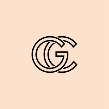 Trendy letter G and C, GC logo design template. Minimal monogram initial based logotype for company identity.