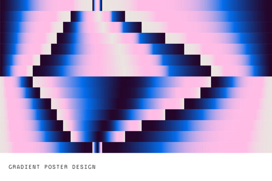 Abstract Pink Blue Gradient Background with Geometric Optical Shape