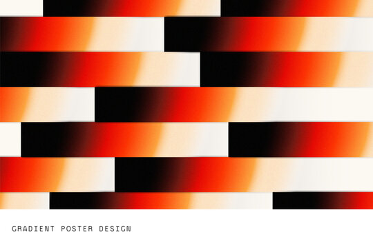Abstract Red Orange Gradient Background with Horizontal Geometric Stripes