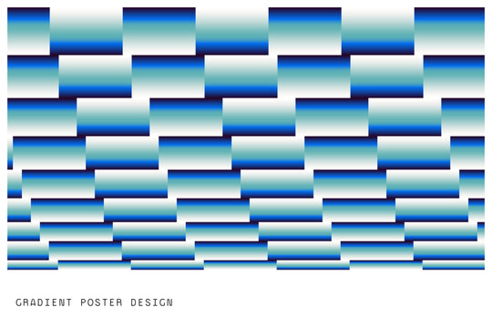 Abstract Blue White Geometric Pattern with Repeating Horizontal Shapes