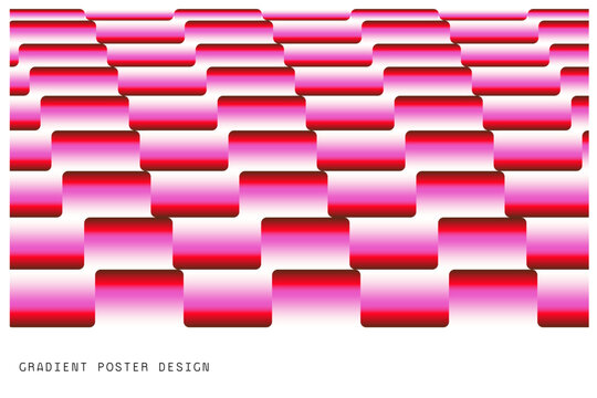 Abstract Pink Red Geometric Pattern with Repeating Horizontal Shapes