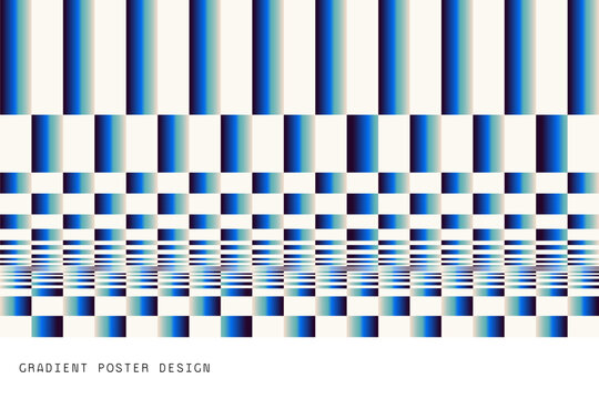 Abstract Blue White Optical Pattern with Vertical Geometric Distortion