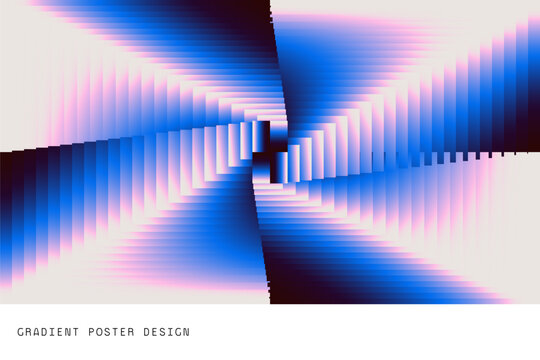 Abstract Blue Pink Gradient Background with Radial Geometric Distortion