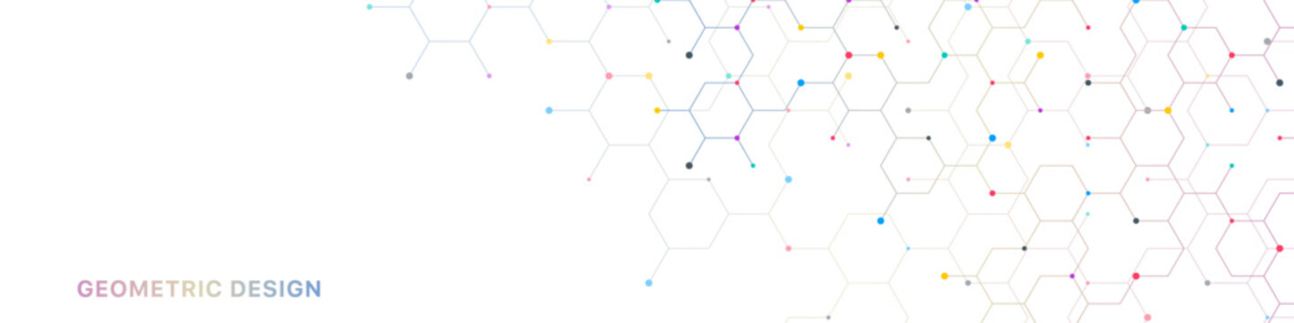 Abstract geometric background with hexagons shape pattern for banner or website header template