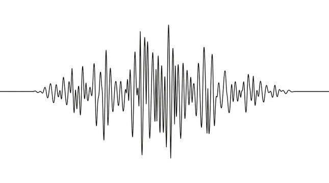 Close-up of a Sound Wave Illustration for Audio and Music Concepts