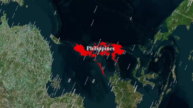 Philippines Map Animation &ndash; Southeast Asia Island Country Location Highlighting