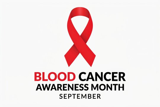 Blood cancer awareness month red ribbon