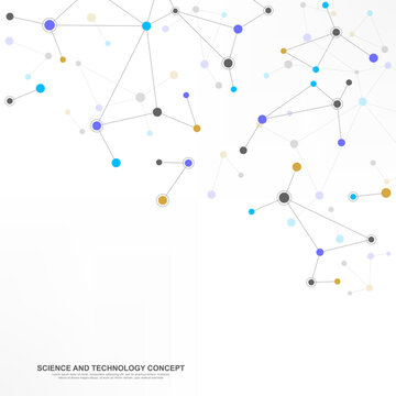 Molecular structure and genetic engineering, molecules DNA, neural network, scientific research. Abstract background for innovation technology, science, healthcare, and medicine