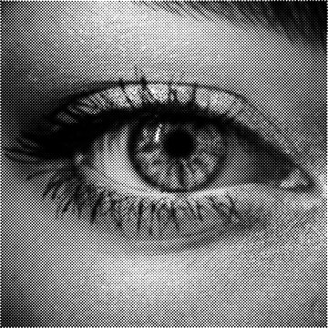 Large vector halftone eye with a transparent background