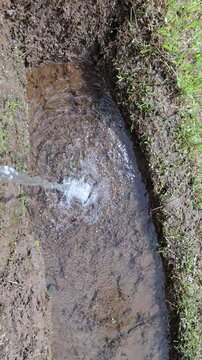 water flowing into the water