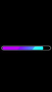 Vertical Diagonal move Progress Bar Animation on Black Background &ndash; Colorful Loading Bar UI, Modern Download Progress Indicator, Seamless Loop, 4K Vertical with Alpha
