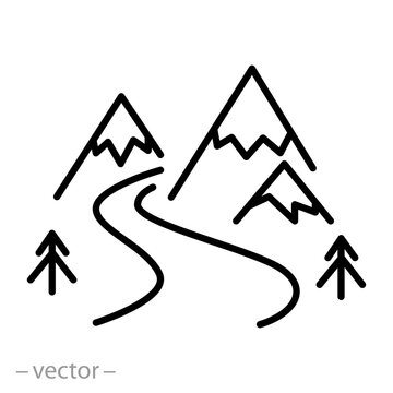 Mountain road icon, off-road, EPS10 vector illustration