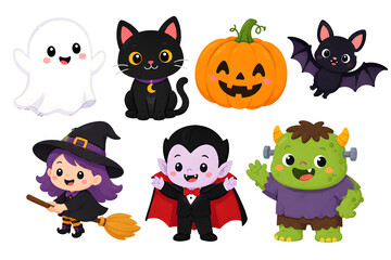 Fototapeta premium halloween monsters set