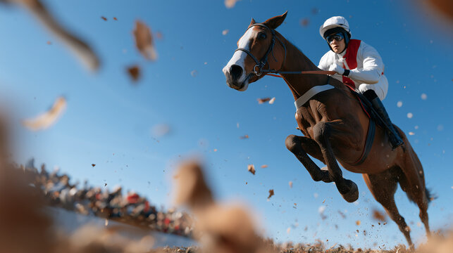 Thrilling Moment Captured During the Intense Steeplechase Race Known as the Velka Pardubicka