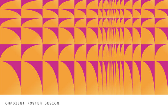 Abstract Orange Pink Geometric Pattern with Repeating Curved Shapes