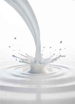 Splash of  milk or cream isolated on white background - 3D illustration